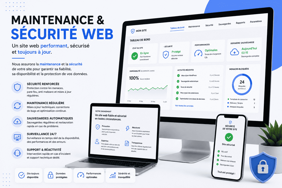 Maintenance et sécurité de site web à Paris : mises à jour et sauvegardes par HELP-TECH
