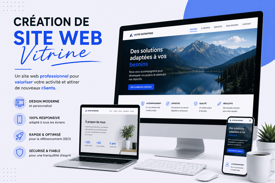 Création de site vitrine professionnel à Paris par l'agence web HELP-TECH